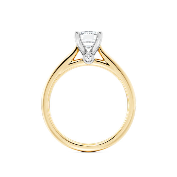 Yellow Gold Emerald-Cut Solitaire Diamond Engagement Ring